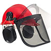 NoCry 6-in-1 Chainsaw Helmet in red